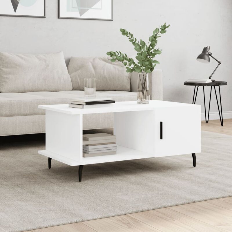 Maison du'Monde - Tavolino da Salotto Bianco 90x50x40 cm in Legno - Wit