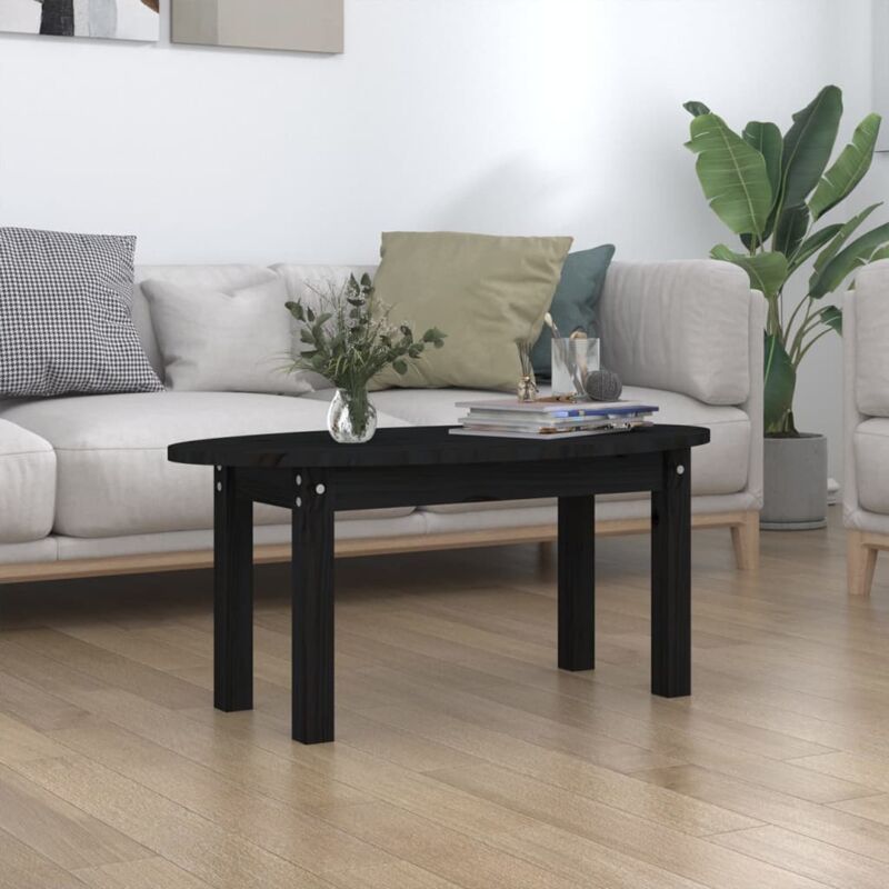 Furniture Limited - Tavolino da Salotto Nero 80x40x35 cm in Legno