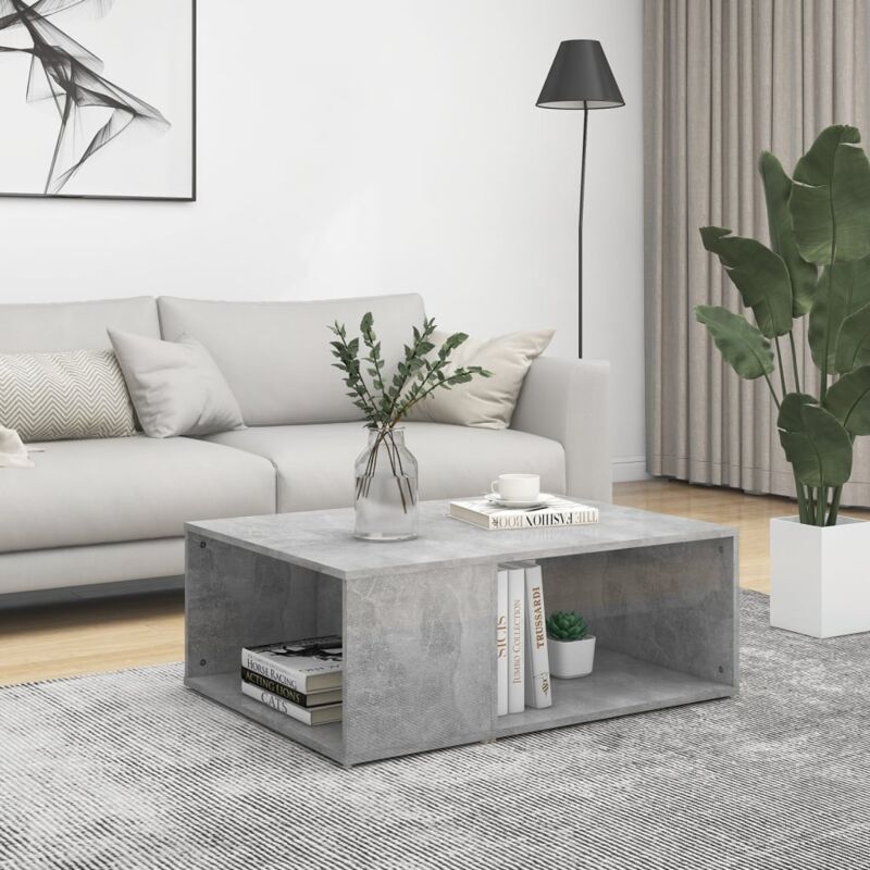 Maison du'Monde - Tavolino da Salotto Grigio Cemento 90x67x33cm - Grijs