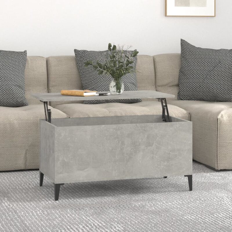 Maison du'Monde - Tavolino Salotto Grigio Cemento 90x44,5x45 cm - Grijs