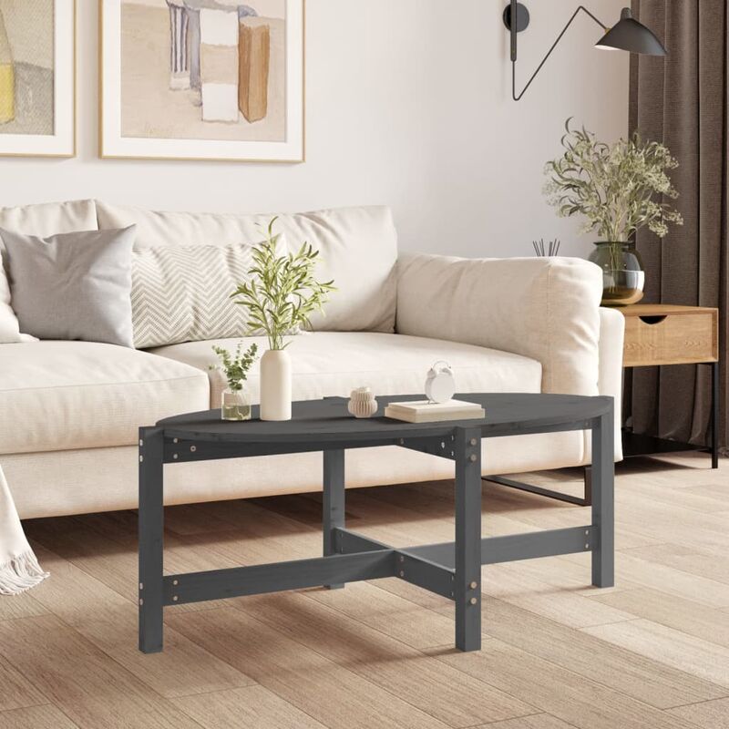 Maison du'Monde - Tavolino da Salotto Grigio 118x63x45 cm Legno - Grijs