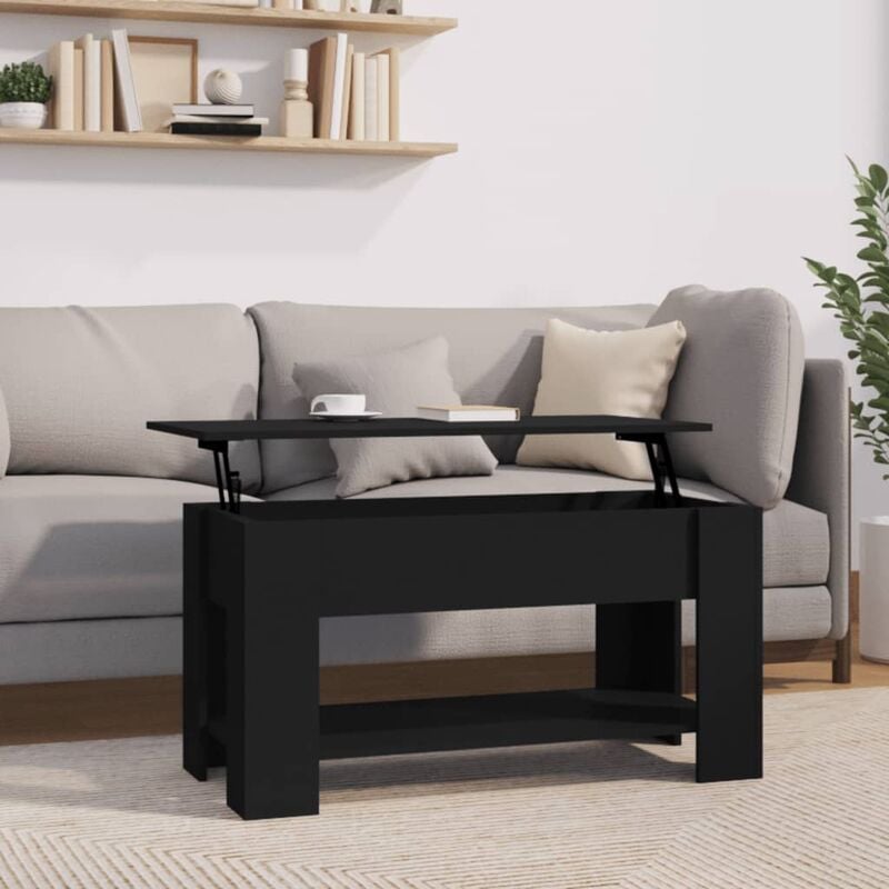 Maison du'Monde - Tavolino da Salotto Nero 101x49x52 cm in Legno - Zwart