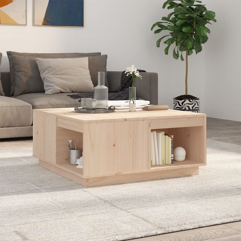 Maison du'Monde - Tavolino da Salotto 80x81x36,5 cm in Legno - Bruin