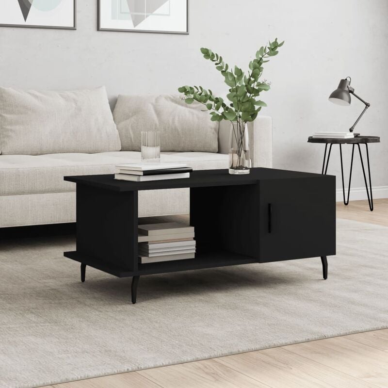 Maison du'Monde - Tavolino da Salotto Nero 90x50x40 cm in Legno - Zwart