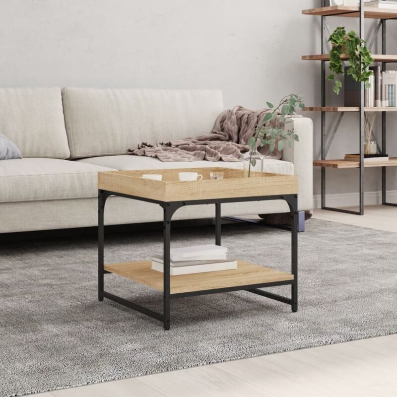 Furniture Limited - Tavolino Salotto Rovere Sonoma 49,5x49,5x45cm