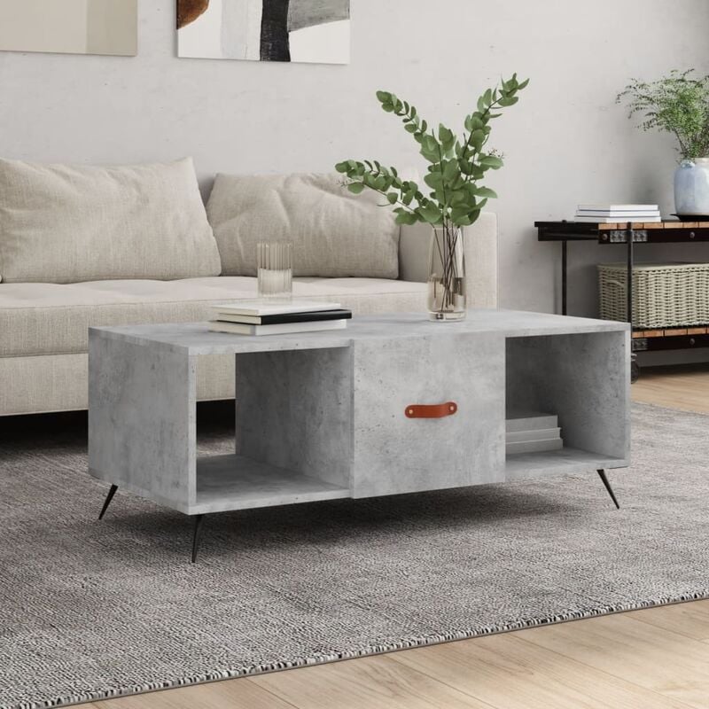 Maison du'Monde - Tavolino Salotto Grigio Cemento 102x50x40 cm - Grijs