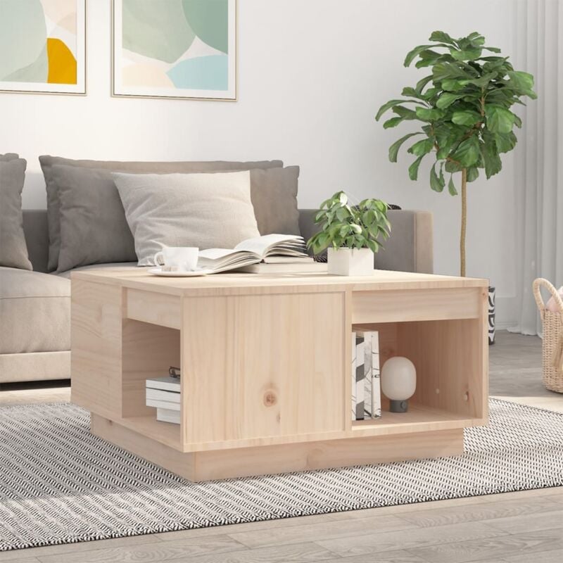 Maison du'Monde - Tavolino da Salotto 60x61x32,5 cm in Legno - Bruin