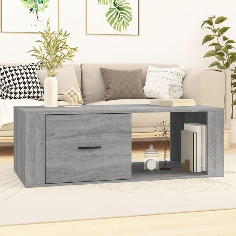 Tavolino Salotto, Tavolino da caffè Grigio Sonoma 100x50, 5x35 cm Legno Multistrato vidaXL