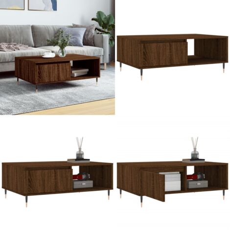 Tavolino da Salotto Rovere Marrone 90x60x35cm Legno Multistrato - Tavolino in legno - Tavolino in legno multistrato