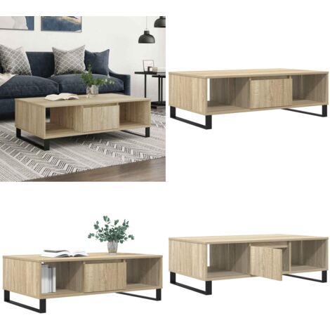 Tavolino da Salotto Rovere Sonoma 104x60x35cm Legno Multistrato - Tavolino in legno multistrato - Tavolino in Rovere Sonoma