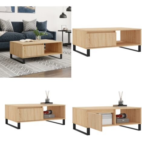 Tavolino da Salotto Rovere Sonoma 90x60x35 cm Legno Multistrato - Tavolino in legno multistrato - Tavolino Rovere Sonoma