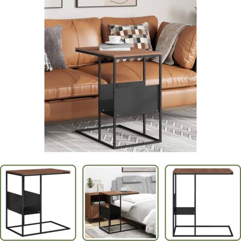 Tavolino da salotto -  Tavolino Nero 55x36x59,5 cm Legno Multistrato