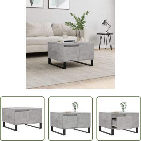 Tavolino da salotto -  Tavolino Salotto Grigio Cemento 55x55x36,5 cm Legno Multistrato