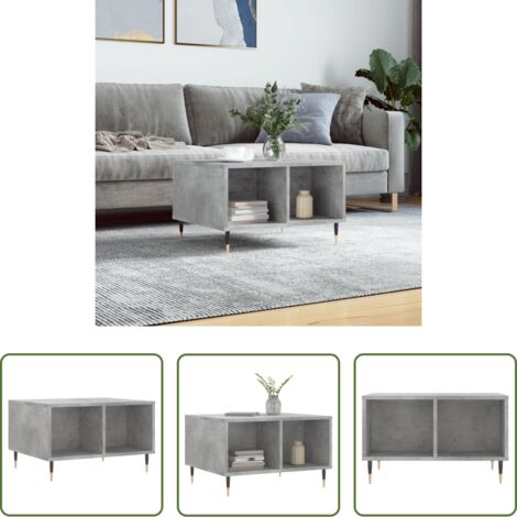 Tavolino da salotto -  Tavolino Salotto Grigio Cemento 60x50x36,5 cm Legno Multistrato