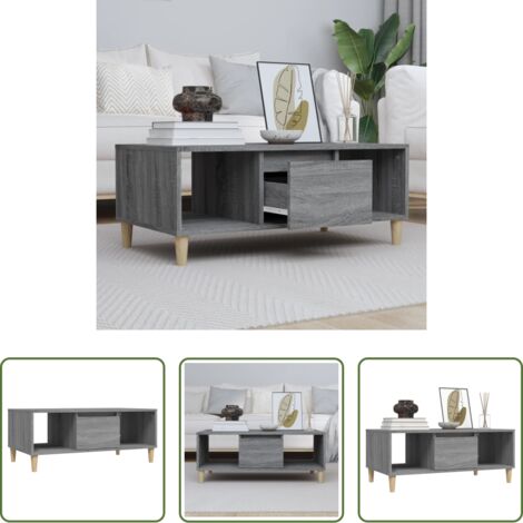 Tavolino da salotto -  Tavolino Salotto Grigio Sonoma 90x50x36,5 cm Legno Multistrato