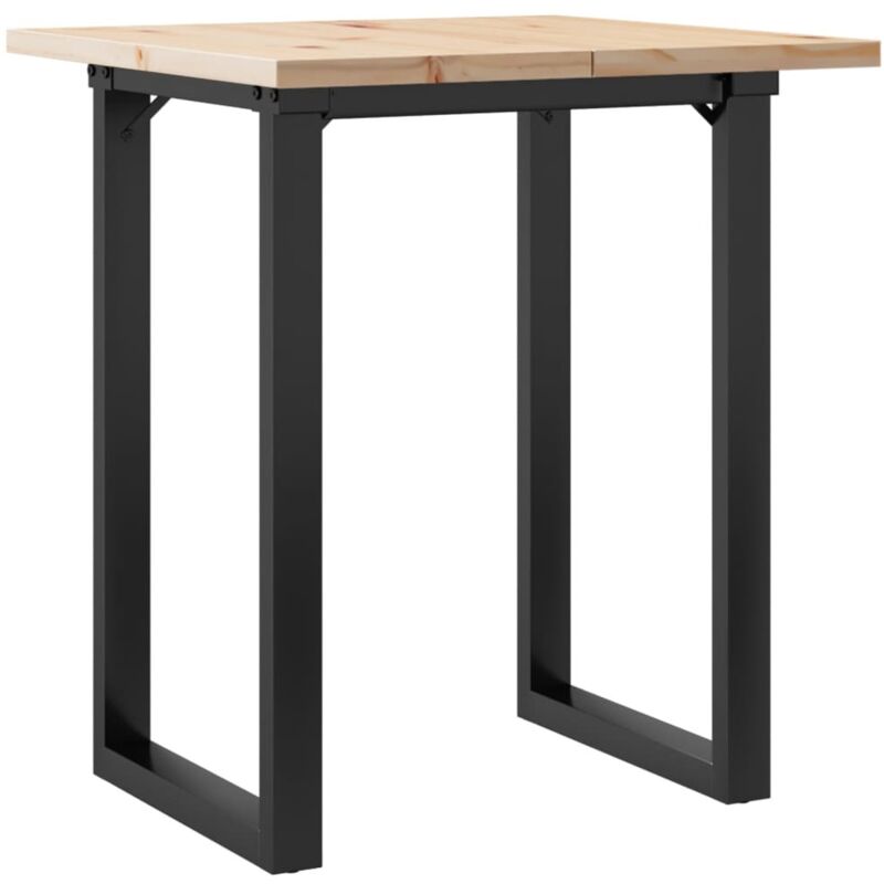 Tavolo Da Pranzo Telaio A O 70x70x75,5 Cm Legno Pino E Acciaio Vidaxl