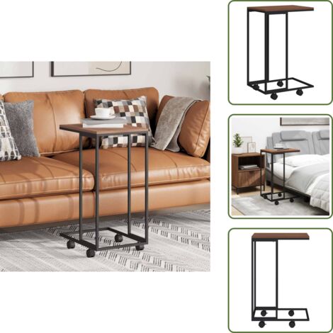 Tavolino da salotto - vidaXL Tavolino con Ruote Nero 40x30x63,5cm in Legno Ingegnerizzato - Tavolino in ferro