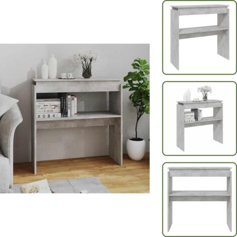 Tavolino da salotto - vidaXL Tavolino Consolle Grigio Cemento 80x30x80cm Legno Multistrato - Tavolino da ufficio