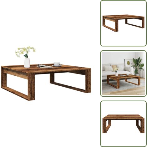 Tavolino da salotto - vidaXL Tavolino Salotto Legno Antico 100x100x35 cm in Truciolato -