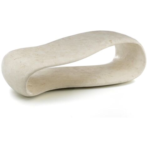 Tavolino da Soggiorno 123x60x34 cm in Pietra Fossile Scarf Beige