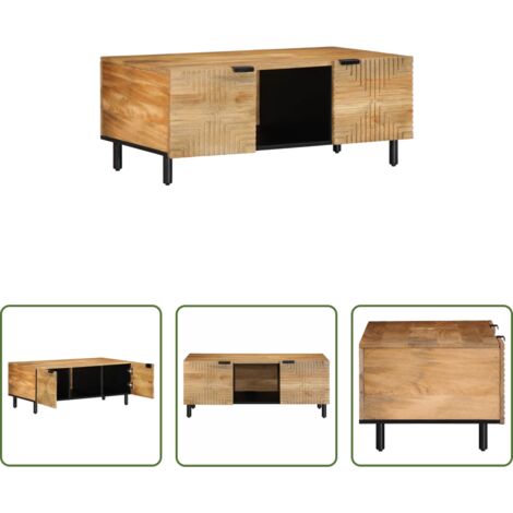 Tavolino da soggiorno -  Tavolino da Salotto Marrone 100x54x40cm Legno Massello di Mango