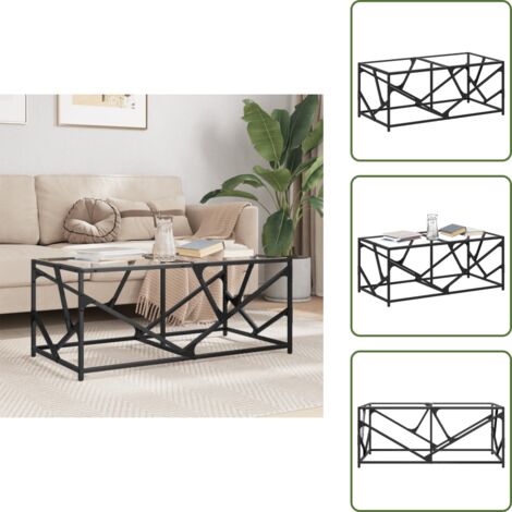 Tavolino da soggiorno - vidaXL Tavolini con Piano Vetro Trasparente 2 pz 98,5x50x41cm Acciaio - Tavolino con piano in vetro