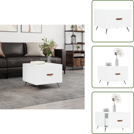 Tavolino da soggiorno - vidaXL Tavolino da Salotto Bianco 50x50x40 cm in Legno Multistrato - Tavolino in ferro