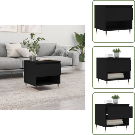 Tavolino da soggiorno - vidaXL Tavolino da Salotto Nero 50x46x50 cm in Legno Multistrato - Tavolino con cassetto