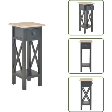 Tavolino da soggiorno - vidaXL Tavolino Laterale Nero 27x27x65,5 cm in Legno - Cassetto