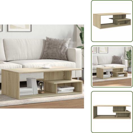 Tavolino da soggiorno - vidaXL Tavolino Salotto Rovere Sonoma 102x55x35cm in Legno Multistrato - Tavolino da salotto moderno