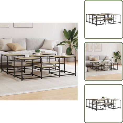 Tavolino da soggiorno - vidaXL Tavolino Salotto Rovere Sonoma 121x121x40 cm Legno Multistrato - Tavolino con ripiano a due altezze