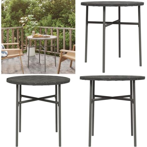 Tavolino da Tè Grigio 45 cm in Polyrattan - Tavolo da giardino - Tavolo da balcone