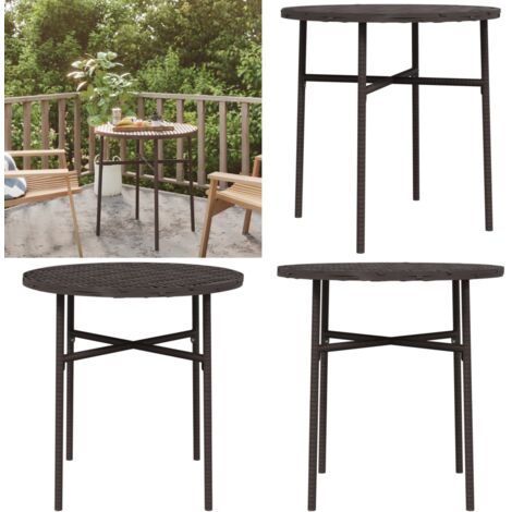 Tavolino da Tè Marrone 45 cm in Polyrattan - Tavolo da giardino - Tavolo da balcone