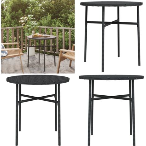 Tavolino da Tè Nero 45 cm in Polyrattan - Tavolo da giardino - Tavolo da balcone