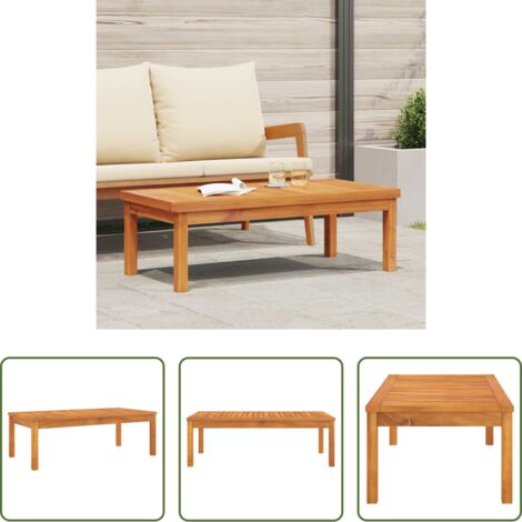 Tavolino da terrazza -  Tavolino da Salotto 100x50x33 cm in Legno Massello di Acacia