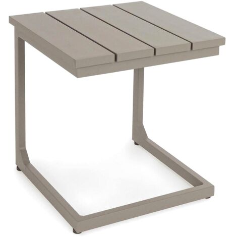 Tavolino design da esterno 41x41x45 cm in Alluminio Share Ecrù
