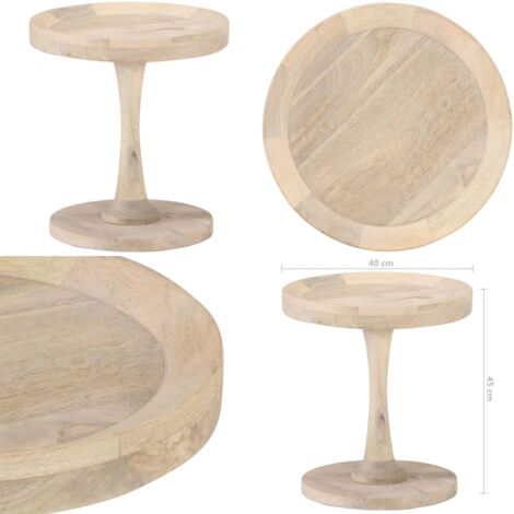 Tavolino di Servizio Ø40x45 cm in Legno Massello di Mango - Tavolino di servizio - Tavolino da caffè