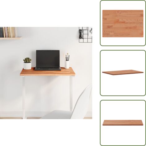 Tavolino di servizio - vidaXL Piano Tavolo 60x40x1,5cm Rettangolare Legno Massello Faggio - Legno massello