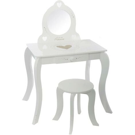 Tavolino e sgabello per bambini Demoiselle bianco L71,5 cm - Atmosphera créateur d'intérieur