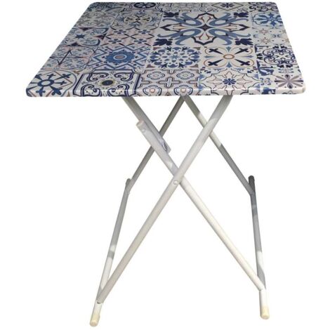 Tavolino Fantasia pieghevole fantasia ceramica - 60x60x73 cm