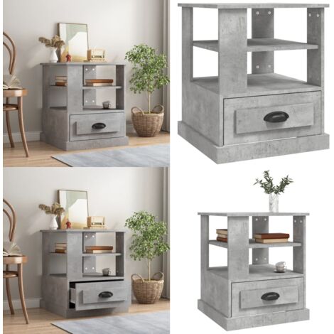 Tavolino Grigio Cemento 50x50x60 cm in Legno Multistrato - Tavolino grigio cemento - Tavolino da salotto