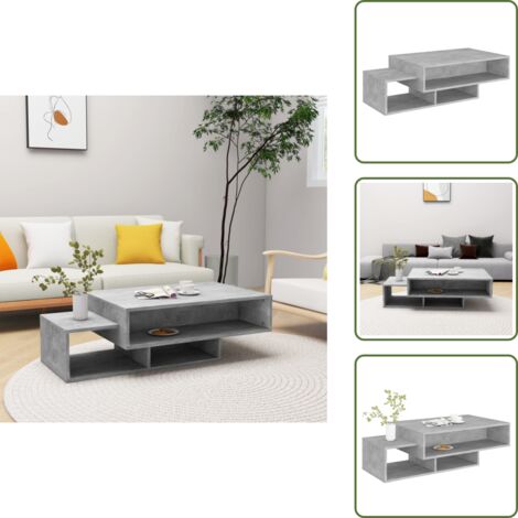 Tavolino grigio cemento - vidaXL Tavolino da Salotto Grigio Cemento 105x55x32 cm in Truciolato -