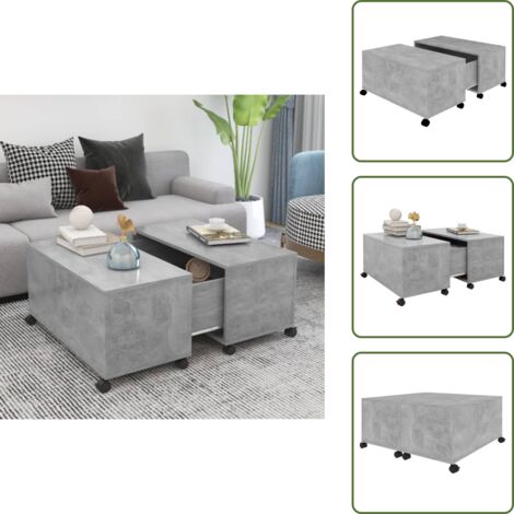 Tavolino grigio cemento - vidaXL Tavolino da Salotto Grigio Cemento 75x75x38cm Legno Multistrato - Tavolino estensibile