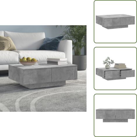 Tavolino grigio cemento - vidaXL Tavolino da Salotto Grigio Cemento 90x60x31cm Legno Multistrato -