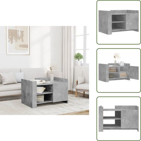 Tavolino grigio cemento - vidaXL Tavolino Salotto Grigio Cemento 80x50x50 cm Legno Multistrato - Tavolino in legno multistrato