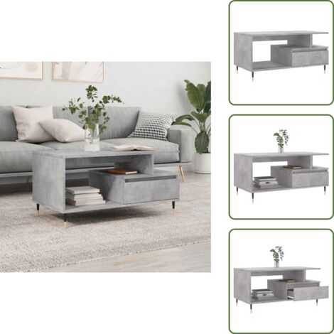 Tavolino grigio cemento - vidaXL Tavolino Salotto Grigio Cemento 90x49x45 cm Legno Multistrato - Tavolino moderno