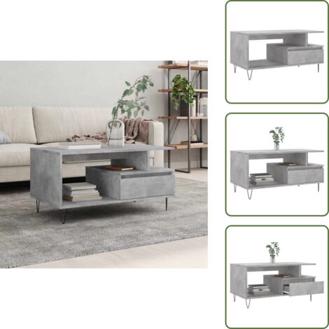 Tavolino grigio cemento - vidaXL Tavolino Salotto Grigio Cemento 90x49x45 cm Legno Multistrato - Tavolino moderno