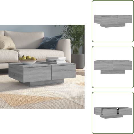 Tavolino grigio - vidaXL Tavolino da Salotto Grigio Sonoma 90x60x31 cm Legno Multistrato - Tavolino in legno multistrato