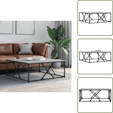 Tavolino grigio - vidaXL Tavolino Salotto Grigio Sonoma 100x100x40 cm Legno Multistrato - Tavolino da soggiorno