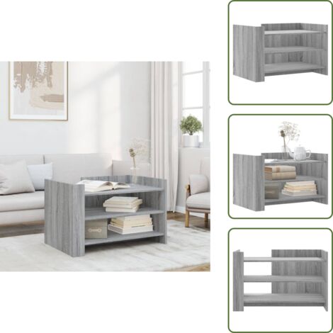Tavolino grigio - vidaXL Tavolino Salotto Grigio Sonoma 80x50x50 cm Legno Multistrato - Tavolino da salotto moderno